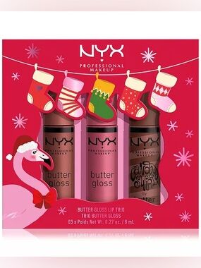 NYX professional makeup 3 pc butter gloss lip gloss holiday gift set